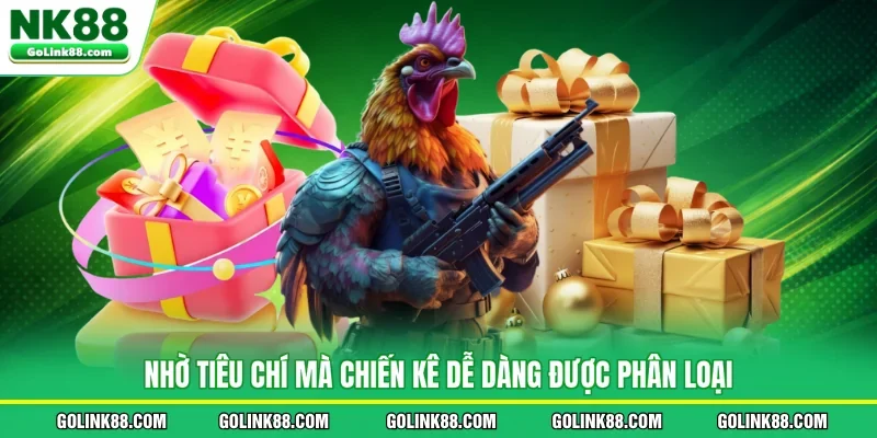 Nhờ tiêu chí mà chiến kê dễ dàng được phân loại